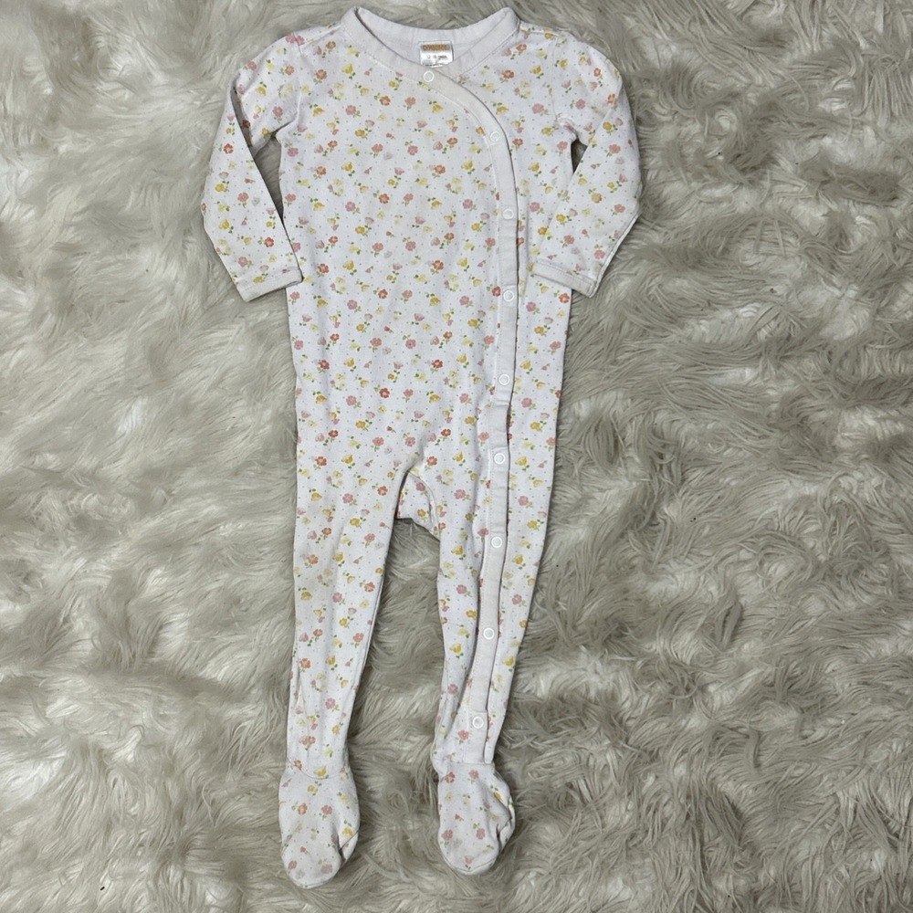 Gymboree Y2K Gymmies Floral Butterflies Cottagecore Footed‎ Grip Sleeper 12-18 M